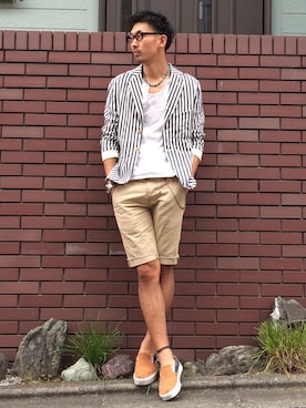 「HAVERSACK（ハバーザック）のアイテム（ジャケット/アウター）」を使った、👣HIRO👣さん（メンズ・185cm）の夏コーディネート