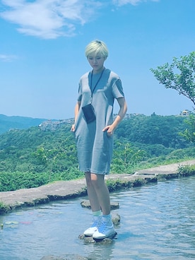 「zakka w（zakka w）のアイテム」を使った、王勁文さん（レディース・165cm）の夏コーディネート