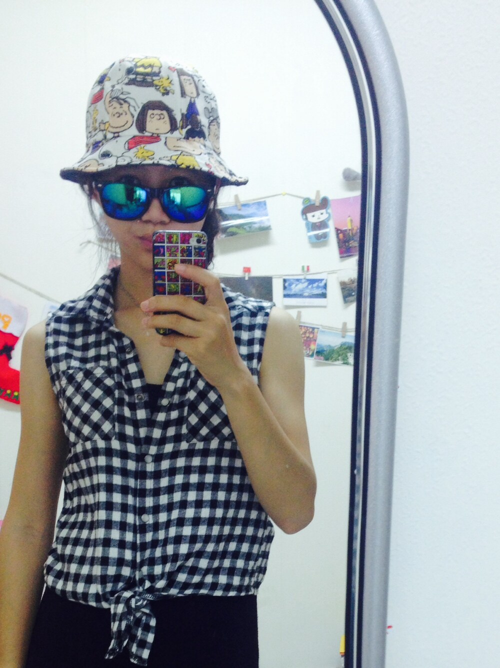 「UNIQLOのアイテム（シャツ/ブラウス、ブラック系）」を使った、Pam. さん（レディース・157cm）の夏コーディネートの1枚目の写真