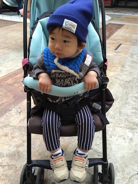 NOSUKE◝( ˙ ꒳ ˙ )◜さん（キッズ・70cm）の秋コーディネート