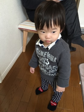 NOSUKE◝( ˙ ꒳ ˙ )◜さん（キッズ・70cm）の秋コーディネート