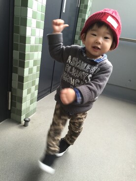 NOSUKE◝( ˙ ꒳ ˙ )◜さん（キッズ・70cm）の冬コーディネート