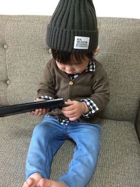 「着まわししすぎてごめんなさい」｜NOSUKE◝( ˙ ꒳ ˙ )◜さん（キッズ・70cm）の冬コーディネート
