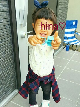 「うさ耳」｜「アイテム（パンツ）」を使った、aiさん（キッズ・80cm）の秋コーディネート