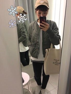 「CHEAP MONDAY（チープマンデイ）のアイテム（その他アウター）」を使った、kurara.さん（レディース・158cm）の冬コーディネート