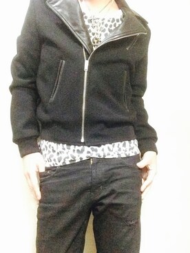 「ベイビーキャット」｜まぁ坊さん（メンズ・178cm）の冬コーディネート