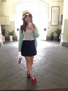 「Accessorize（アクセサライズ）のアイテム（帽子）」を使った、Cassie Loさん（レディース・152cm）の春コーディネート