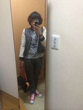 「koe（コエ）のアイテム（スタジャン）」を使った、aoichanさん（レディース・165cm）の冬コーディネート