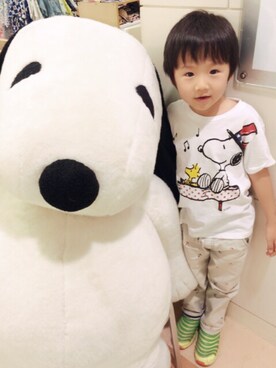 「SNOOPY（スヌーピー）のアイテム（雑貨/ホビー）」を使った、☆ Luna ♥︎さん（キッズ・110cm）の秋コーディネート