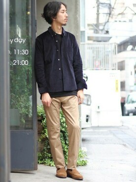 「417 EDIFICE（フォーワンセブンエディフィス）のアイテム（その他シューズ）」を使った、RYOさん（メンズ・174cm）の秋コーディネート