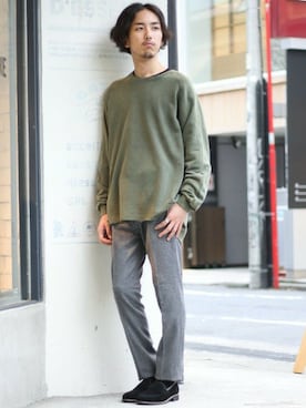「Gramicci（グラミチ）のアイテム（スウェット）」を使った、RYOさん（メンズ・174cm）の秋コーディネート