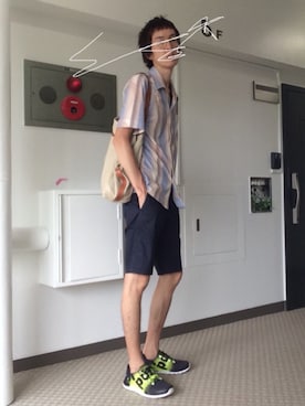 「Daniel & Bob（ダニエル&ボブ）のアイテム（トートバッグ）」を使った、loupさん（メンズ・180cm）の夏コーディネート