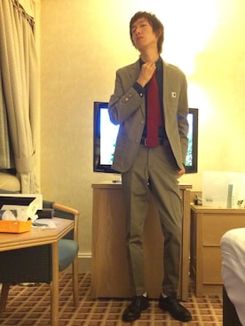「ドレスアップ」｜「アイテム（セットアップ）」を使った、loupさん（メンズ・180cm）の秋コーディネート