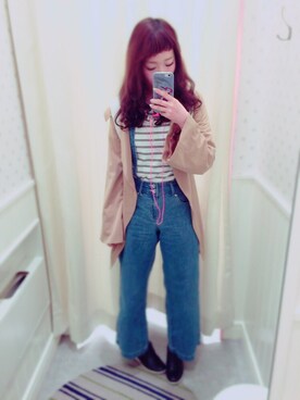 「TITTY&CO.（ティティーアンドコー）のアイテム（トレンチコート）」を使った、marinaさん（レディース・164cm）の春コーディネート
