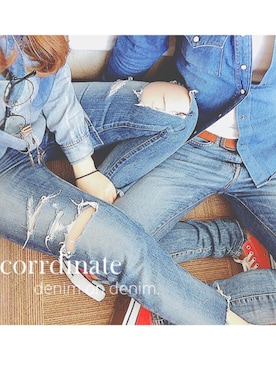 「カップルコーデ」｜marinaさん（レディース・164cm）の春コーディネート