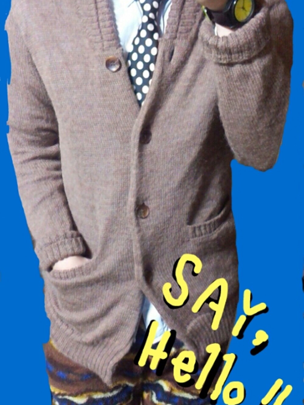 「インナー、柄×柄、ショーツ」｜「外観（ステンカラーコート、ブルー系）」を使った、jimmy-k/.45bulletさん（メンズ・176cm）の冬コーディネートの1枚目の写真