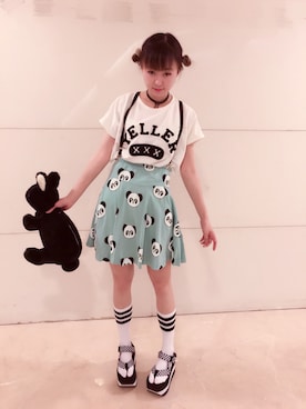 「HELL CAT PUNKS（ヘルキャットパンクス）のアイテム（アクセサリー）」を使った、小鸟胃Abby酱さん（レディース・159cm）の夏コーディネート