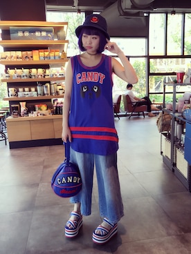 「HELL CAT PUNKS（ヘルキャットパンクス）のアイテム（アクセサリー）」を使った、小鸟胃Abby酱さん（レディース・159cm）の夏コーディネート