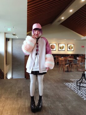 小鸟胃Abby酱さん（レディース・159cm）の冬コーディネート