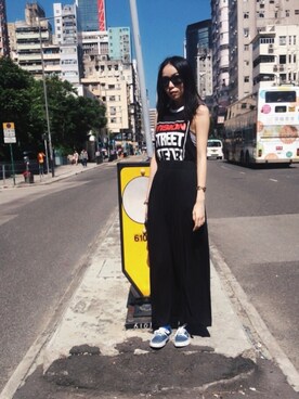 「KSUBI（スビ）のアイテム（サングラス）」を使った、MARY•JOEYTSEさん（レディース・163cm）の夏コーディネート