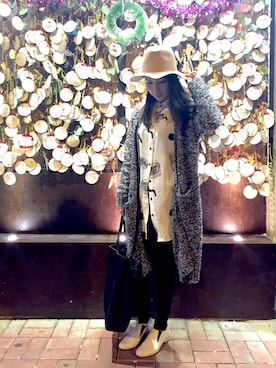 「MONKI（モンキ）のアイテム（その他アウター）」を使った、MARY•JOEYTSEさん（レディース・163cm）の冬コーディネート
