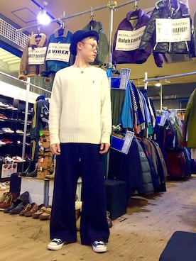 ニット セーターを使った セーラーパンツ のメンズ人気ファッションコーディネート Wear