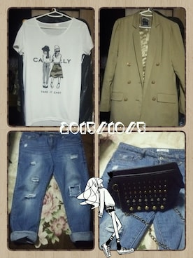 「GAL FIT（ギャルフィット）のアイテム（バッグ）」を使った、mihoさん（レディース・148cm）の秋コーディネート