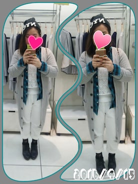 「レースタンクトップ」｜「アイテム（ニットキャップ/ビーニー）」を使った、mihoさん（レディース・148cm）の春コーディネート