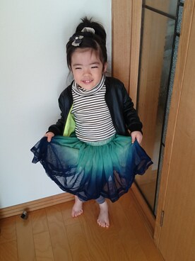 「ポニーテール」｜「アイテム（ブルゾン）」を使った、姫さん（キッズ・110cm）の冬コーディネート