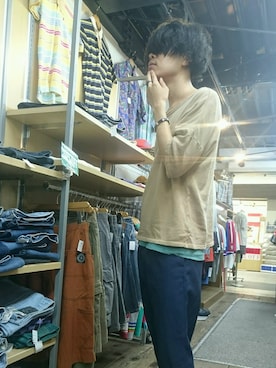 「TALKING ABOUT THE ABSTRACTION（トーキング　アバウト　ジ　アブストラクション）のアイテム（Tシャツ/カットソー）」を使った、y.sさん（メンズ・173cm）の夏コーディネート