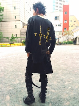 「blackmeans（ブラックミーンズ）のアイテム（シューズ）」を使った、野口ゐうとさん（メンズ・171cm）の秋コーディネート