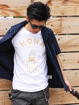 「THE DAY（ザデイ）のアイテム」を使った、INDIGOさん（メンズ・183cm）の夏コーディネート