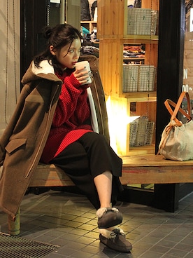 「ミネトンカ」｜INDIGOさん（レディース・160cm）の秋コーディネート