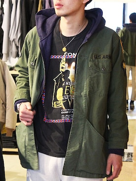 「 リネン」｜INDIGOさん（メンズ・183cm）の冬コーディネート