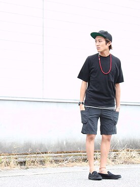 「SBTRACT（サブトラクト）のアイテム」を使った、INDIGOさん（メンズ・169cm）の夏コーディネート