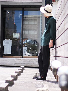 「 スラックス」｜INDIGOさん（メンズ・183cm）の夏コーディネート