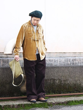 「シルクシャツ」｜INDIGOさん（メンズ・171cm）の秋コーディネート