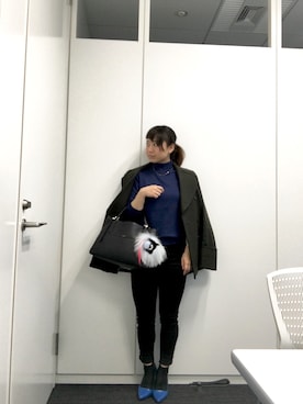 「Alexander McQueen（アレキサンダーマックイーン）のアイテム（ピーコート）」を使った、Yun-Aさん（レディース・154cm）の冬コーディネート
