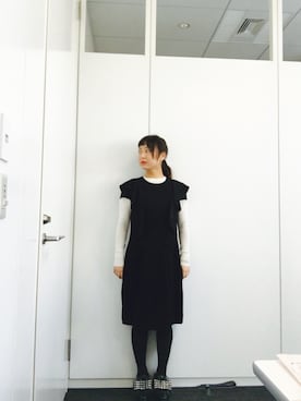 「DEPRESSION（-）のアイテム」を使った、Yun-Aさん（レディース・154cm）の冬コーディネート