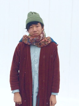 「ナチュラル」｜「アイテム（その他アウター）」を使った、kachuさん（メンズ・179cm）の冬コーディネート