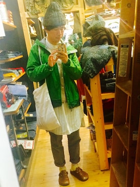 「patagonia」｜「アイテム（ノーカラージャケット）」を使った、kachuさん（メンズ・179cm）の秋コーディネート