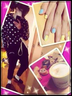 「ネイル」｜「アイテム（ブルゾン）」を使った、arisaさん（レディース・153cm）の春コーディネート