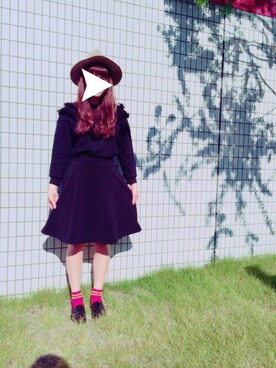 「ami（アミ）のアイテム（ハット）」を使った、fuさん（レディース・165cm）の秋コーディネート