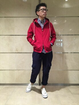 「The DUFFER of ST.GEORGE（ザダファーオブセントジョージ）のアイテム（ブルゾン）」を使った、YOSHIさん（メンズ・173cm）の春コーディネート