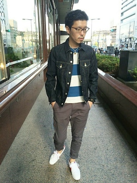 「The DUFFER of ST.GEORGE（ザダファーオブセントジョージ）のアイテム（ジャケット/アウター）」を使った、YOSHIさん（メンズ・173cm）の春コーディネート