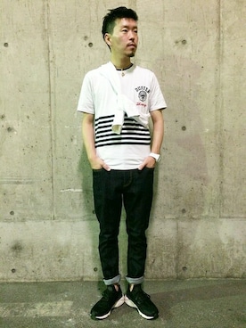 「かたかけ」｜YOSHIさん（メンズ・173cm）の夏コーディネート