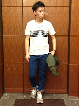 「パネルボーダー」｜YOSHIさん（メンズ・173cm）の春コーディネート