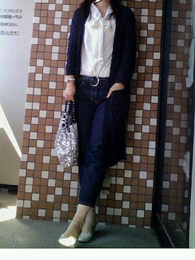 「ボウタイブラウス」｜oririさん（レディース・169cm）の秋コーディネート