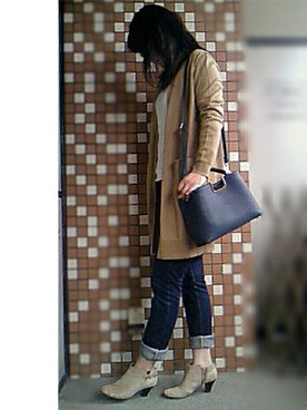「grove（グローブ）のアイテム（ブーティ）」を使った、oririさん（レディース・169cm）の春コーディネート