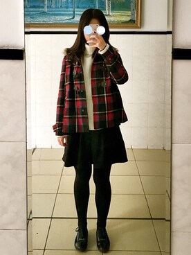 「Etam（エタム）のアイテム（ジャケット/アウター）」を使った、Myiu Bleさん（レディース・167cm）の冬コーディネート